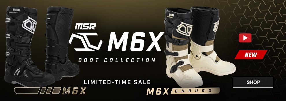 Two MSR M6X boots. M6X Boot collection. Limited time sale. New. Video available. Shop.